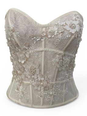 Wtoo Cream Strapless Corset Top with Subtle Sheen